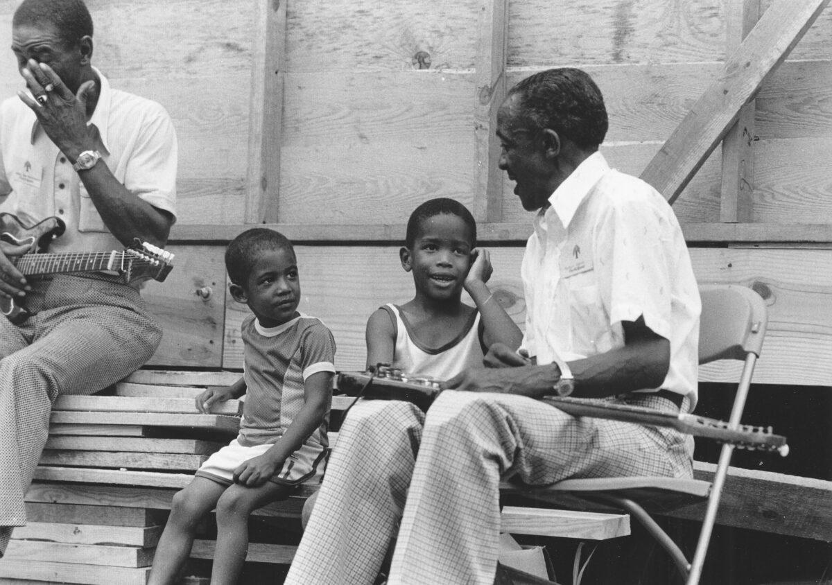 Bluesman Arthur Lyons, with Kids