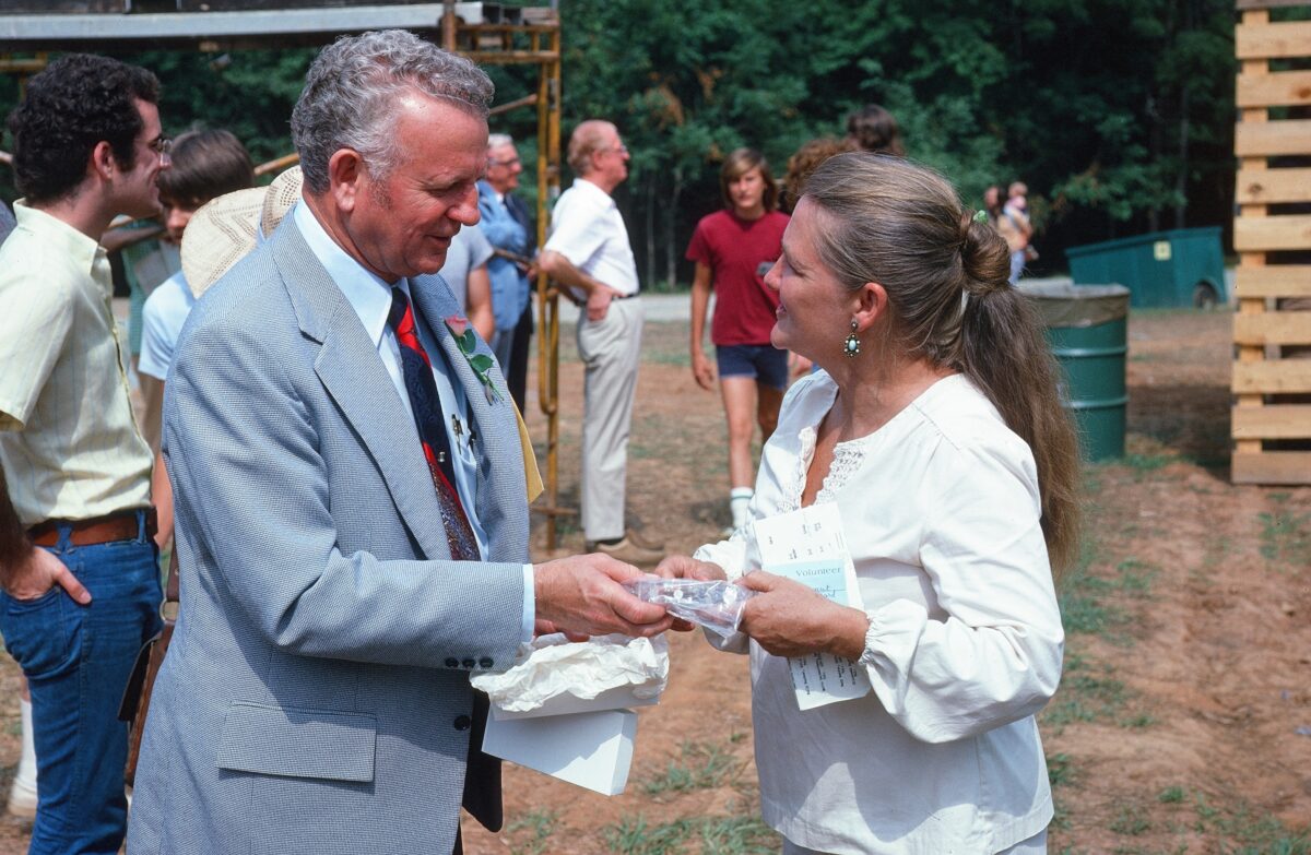 Mayor Wade Cavin with Margaret Nygard