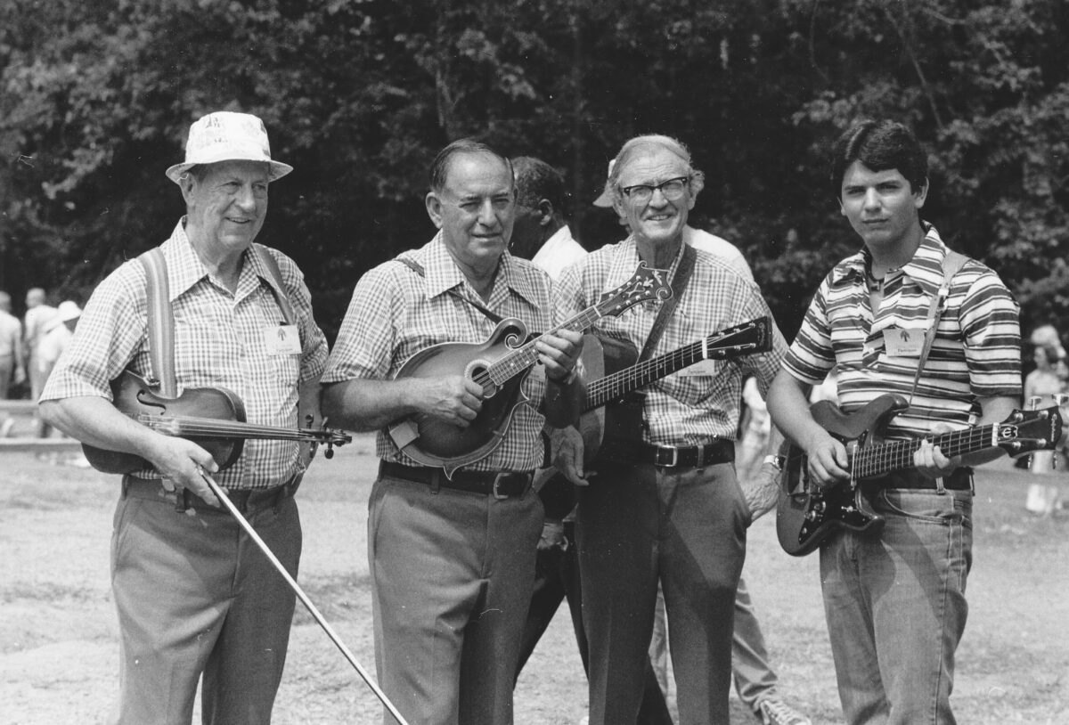 The Briarhoppers: Hank Warren (Fiddle), Arval Hogan (Mandolin), and "Whitey" Grant (Guitar)